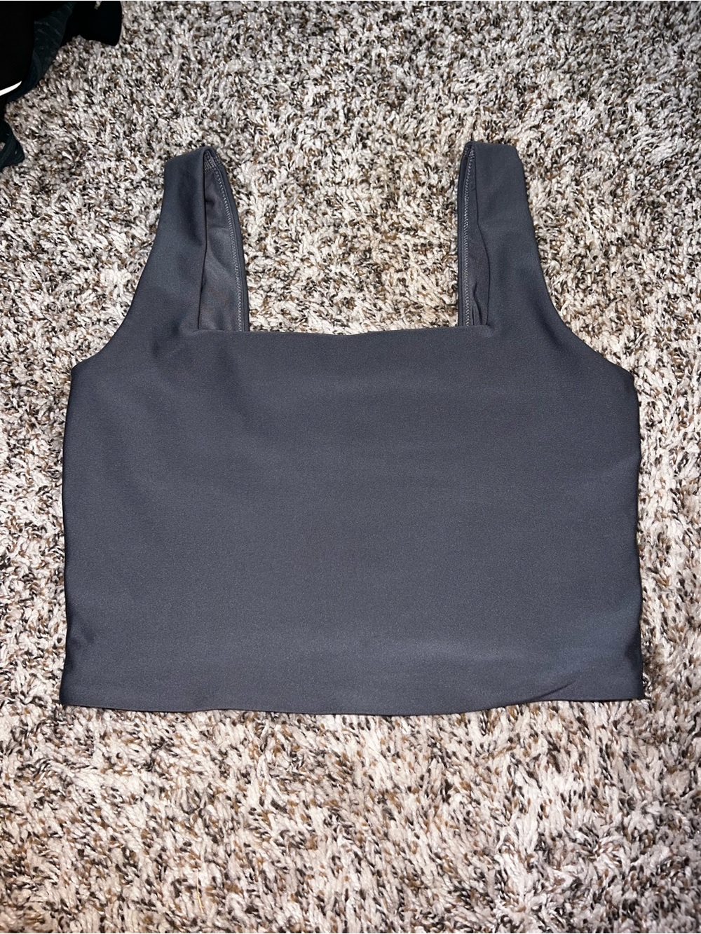 Abercrombie & Fitch Grey Square-Neck Crop Top/ sports bra your personal best
